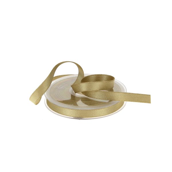 Gold Lurex satin ribbon made in France, Ideas of packaging with ribbons
