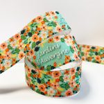 Ideas for personalising ribbon, Sublimation ribbon with flowers made in France for packaging and decoration